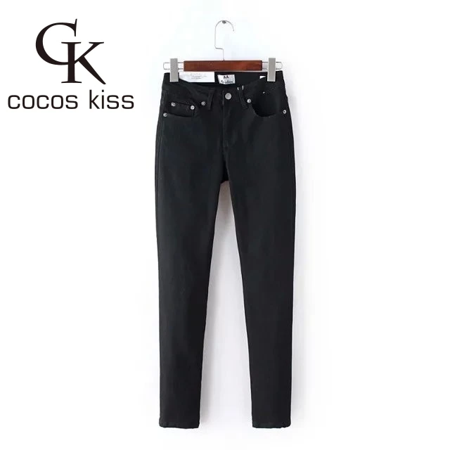 New Fashion Casual Spring Summer Trouses Navy Blue Black Lady Comfortable Leggings Full Length Pencil Pants Womens Jeans |