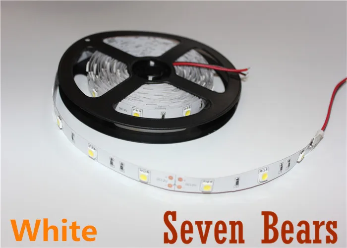 Лента светодиодная 12 в пост. Тока 5 м 5050 светодиодов IP20 м/рулон|led rgb white|5050 5mled strip lamp
