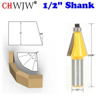1pc 15 degree chamfer bevel edging router bit 12 shank chwjw 13903 woodworking cutter woodworking bits