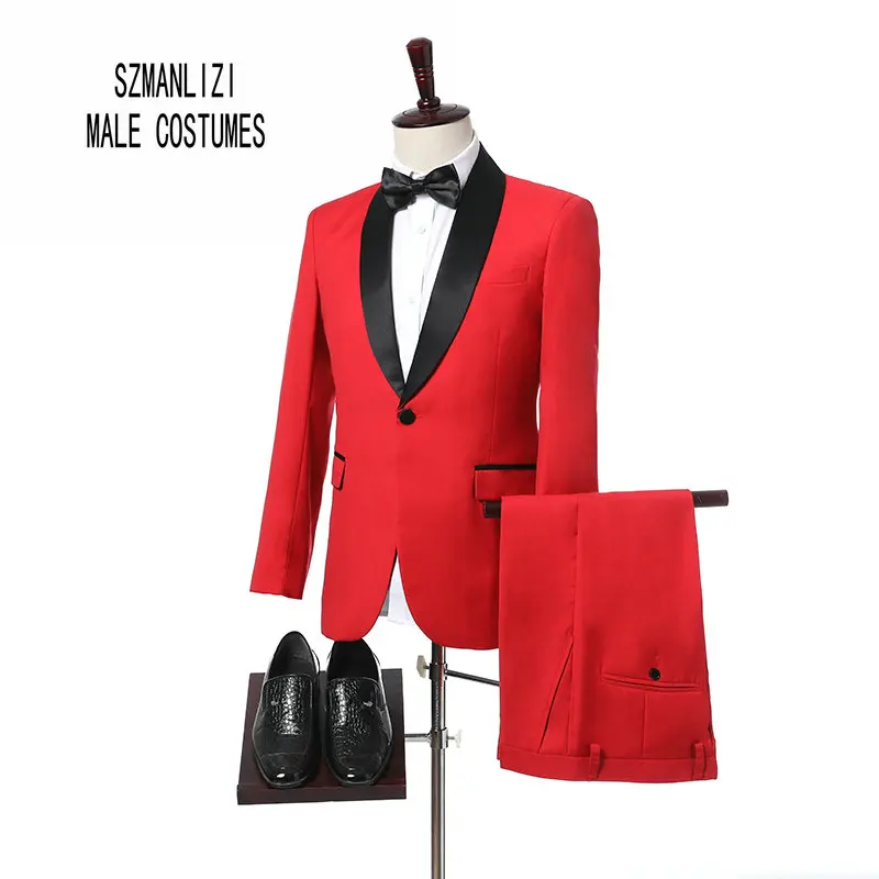 2017 индивидуальные зауженные мужские красные свадебные костюмы для жениха с