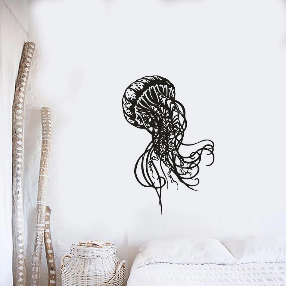 Jellyfish стикер на стену море в морском стиле украшения для ванной комнаты морские животные Медузы виниловые съемные настенные наклейки Настенная роспись AZ808