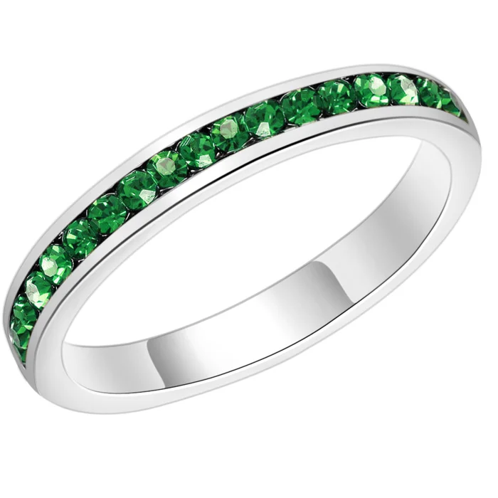 May Emerald Hermosa большая акция свадебные круглые красные гранат вечерние кольца для женщин из нержавеющей стали камень ювелирные изделия кольцо размер 7#8 - Цвет основного камня: May Emerald