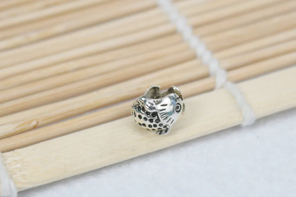 50 шт./лот тибетская Серебряная рыба дредлока боязнь коса для волос бусины 7 5 мм|braid