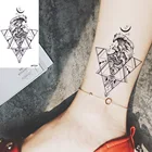VANKIRS треугольник с рисунком в виде морских волн Луна временные татуировки для женщин и девушек Водонепроницаемый поддельные черные татуировки геометрический стикер для серфинга мужские искусства