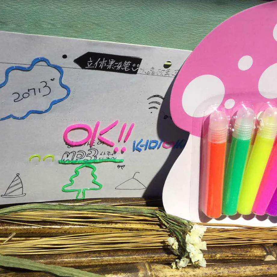 6 цветов/набор Креативные 3D волшебные цветные маркеры металлические для