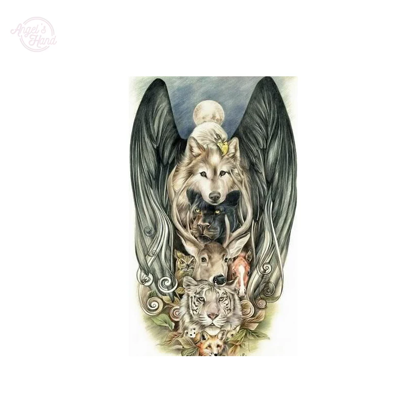 Руки ангела животных Дух руководства питания 5D алмазный картина Алмазная