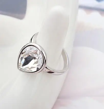 Роскошные Кристаллы от кольца Swarovski женское кольцо бижутерия новый белого золота