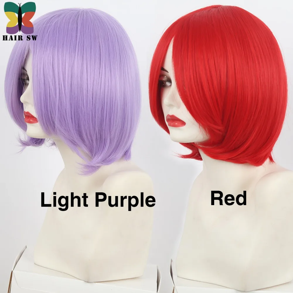Волосы SW Короткие прямые женские синтетические парики боб с длинной челкой для