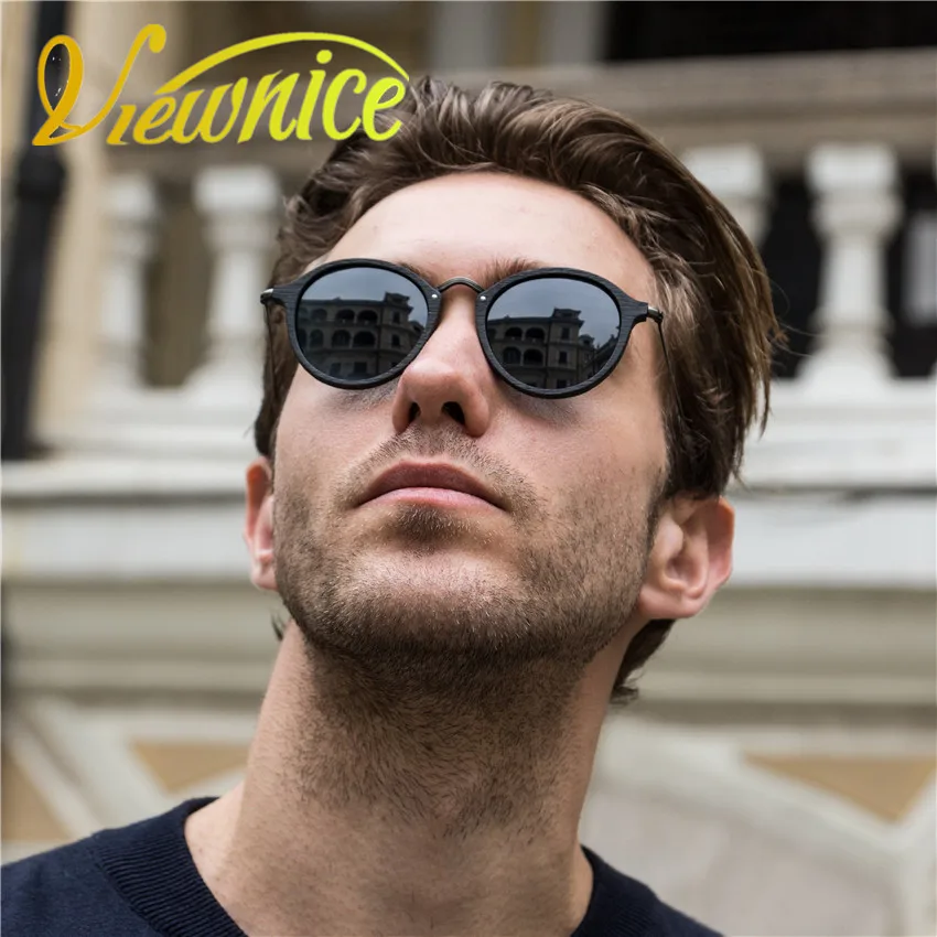 Мужские и женские солнцезащитные очки видоnice винтажные круглые деревянные в