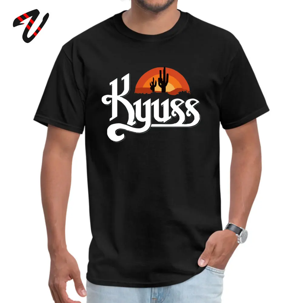 Распродажа повседневные футболки Kyuss Band с коротким рукавом круглым вырезом для