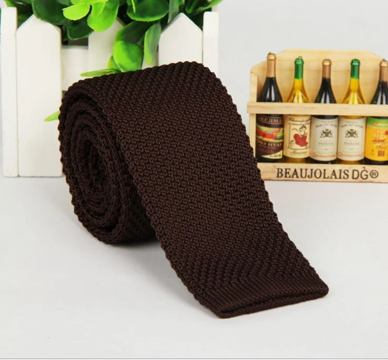 Бесплатная доставка + оптовая продажа вязаный однотонный галстук тонкий узкий на