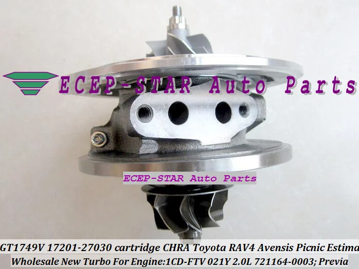 Турбокомпрессор CHRA GT1749V 721164 0003 17201 27030 Для TOYOTA RAV4 Previa Avensis Estima 021Y 1CD FTV 2.0L|turbocharger
