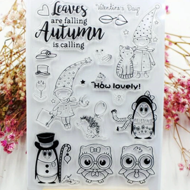 SCS07 осенние силиконовые прозрачные штампы для скрапбукинга карточки украшения