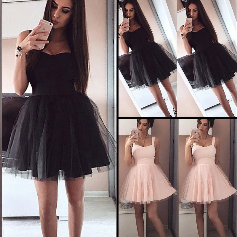 Женское вечернее платье кружевное мини-платье без рукавов черное/розовое 2019 |