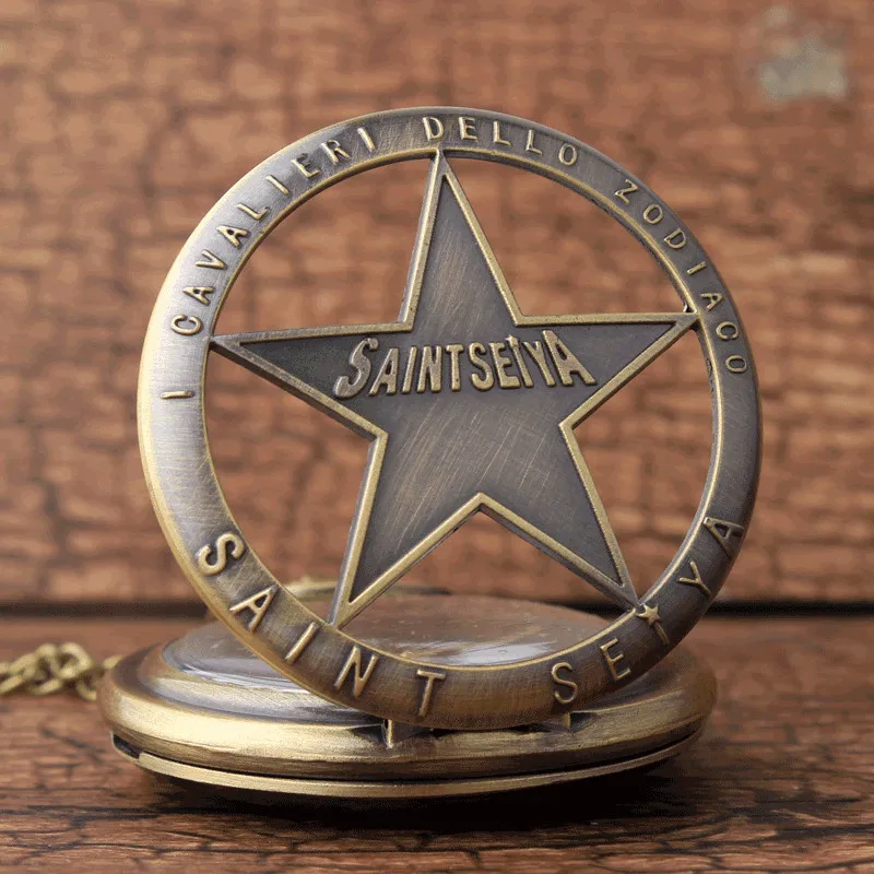 Винтажные карманные часы унисекс Saint Seiya кварцевые с цепочкой и подарок