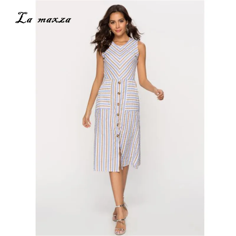 

Plus Size Dress 2019 Women Summer Sexy Pockets Office Dresses Fashion Elegant Casual Midi Dress