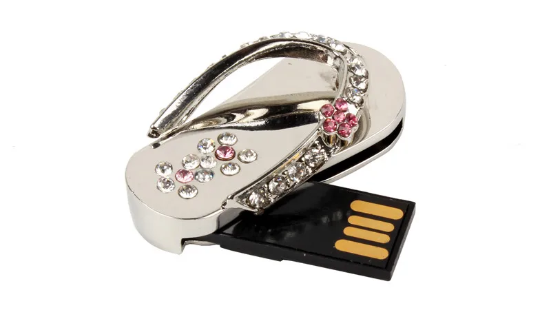 SHANDIAN Лидер продаж металлический Хрустальный флип флоп Флешка usb-накопитель для внешнего хранения данных 2,0 4 ГБ 16 ГБ 32 ГБ 64 ГБ реальная емкость