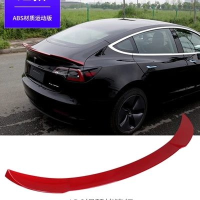 Для Tesla модель 3 автомобильный Стайлинг ABS пластик Неокрашенный задний багажник Крыло загрузки губ спойлер на крыше украшения