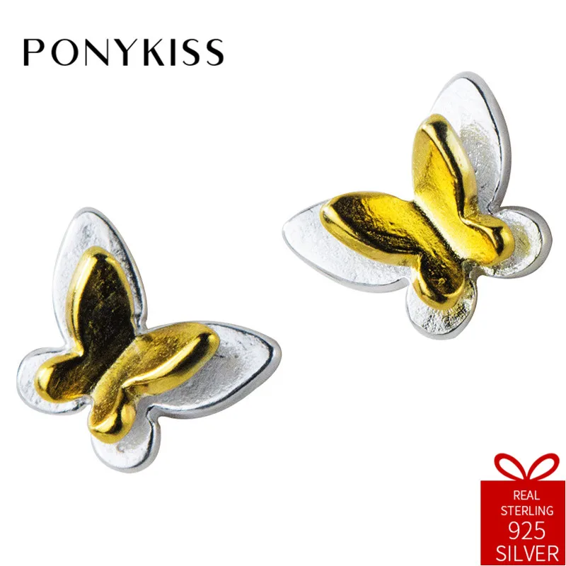 Женские серьги пусеты PONYKISS романтичные из стерлингового серебра S925 пробы с