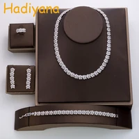 hadiyana fashion cubic zircon wedding jewelry rose suit womens hot wedding accessories crystal set of 4 jewelry tz8046
