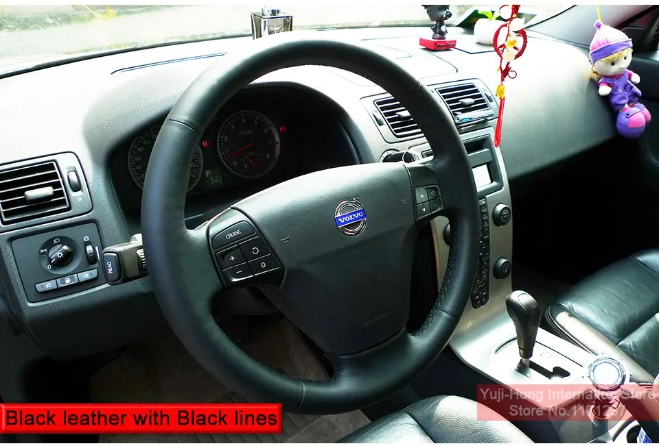 Yuji-Hong Чехлы рулевого колеса автомобиля чехол для VOLVO S40 2004-2012 автомобиль-Стайлинг искусственный микро-Волоконный кожаный сшитый вручную чехол