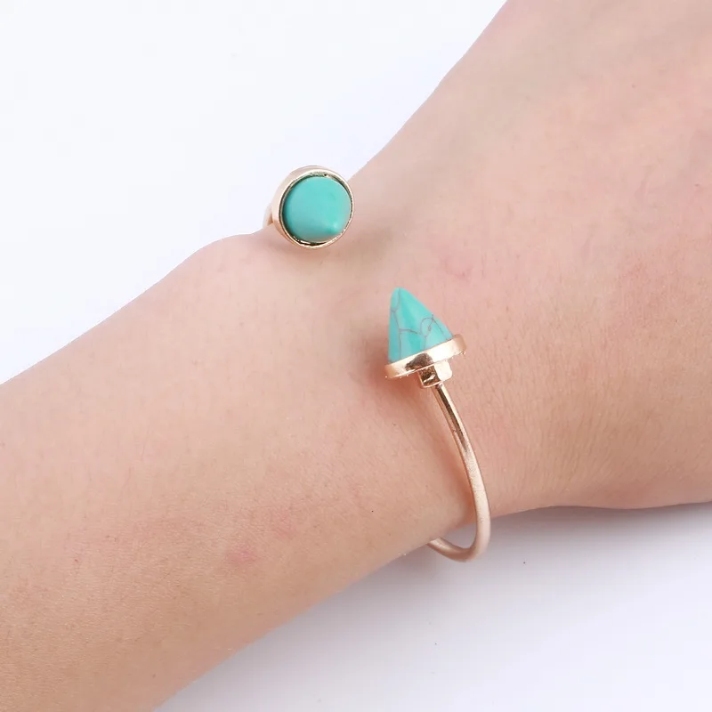 Женский Браслет манжета с искусственным мрамором и мозаикой|stone charm bracelets|charm