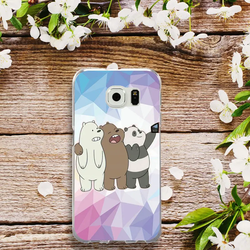 Мягкие чехлы из ТПУ с мультипликационным принтом Network We Bare Bear для Samsung Galaxy Note 3 4 5 8 S3