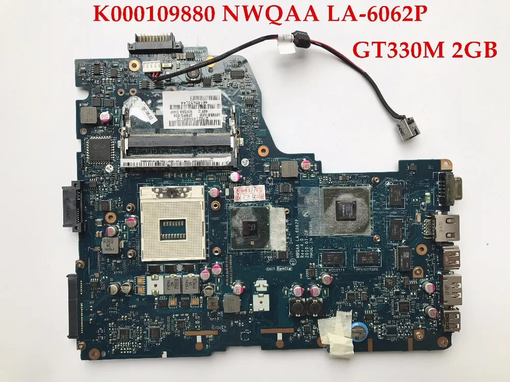 Высококачественная материнская плата для ноутбука Toshiba Satellite A660 A665 NWQAA LA 6062P K000109880
