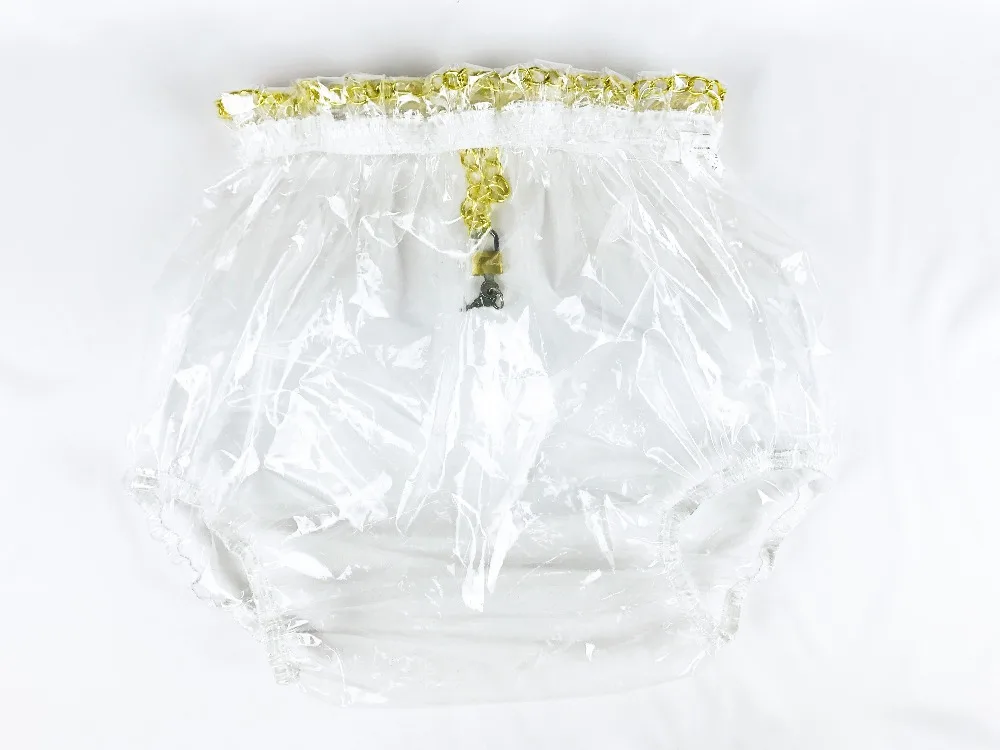 

2 pcs*Haian ABDL Pull-On Locking Plastic Pants Color Glass Clear # P016-9