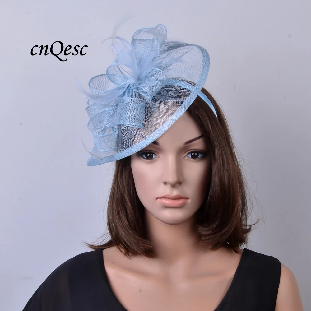 Оптовая продажа новых бежевых шляп sinamay для свадьбы женская шляпа Ascot гонки