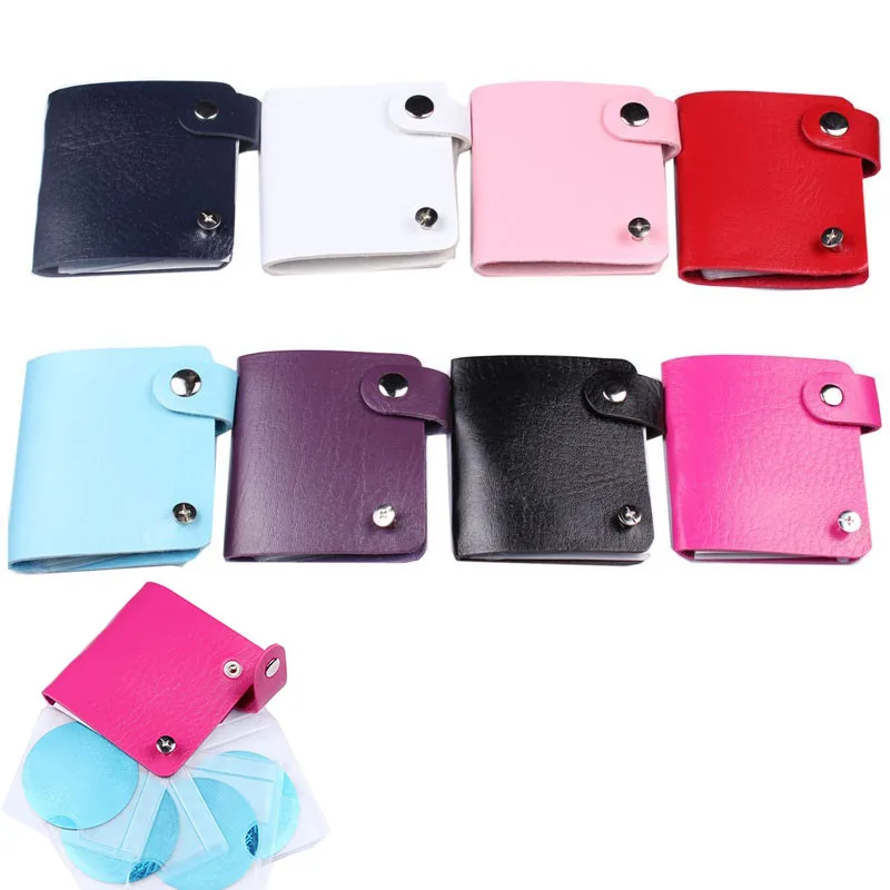 

6Colors 26Slots Stamping Plate Holder For 5.6cm Round Nail Stamp Plate Holder Synthetic Leather Stamper Organizer /Case/ Holder