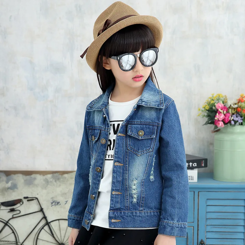 

Rlyaeiz High Quality Girls Denim Jacket Coat 2019 Spring Fashion Children Jeans Jackets Kids Long Sleeve Cowboy Jacket 3-11Y