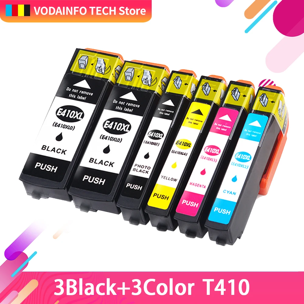 QSYRAINBOW 6ink 410XL T410XL чернильный картридж для принтера EPSON XP 530 630 830|Чернильные