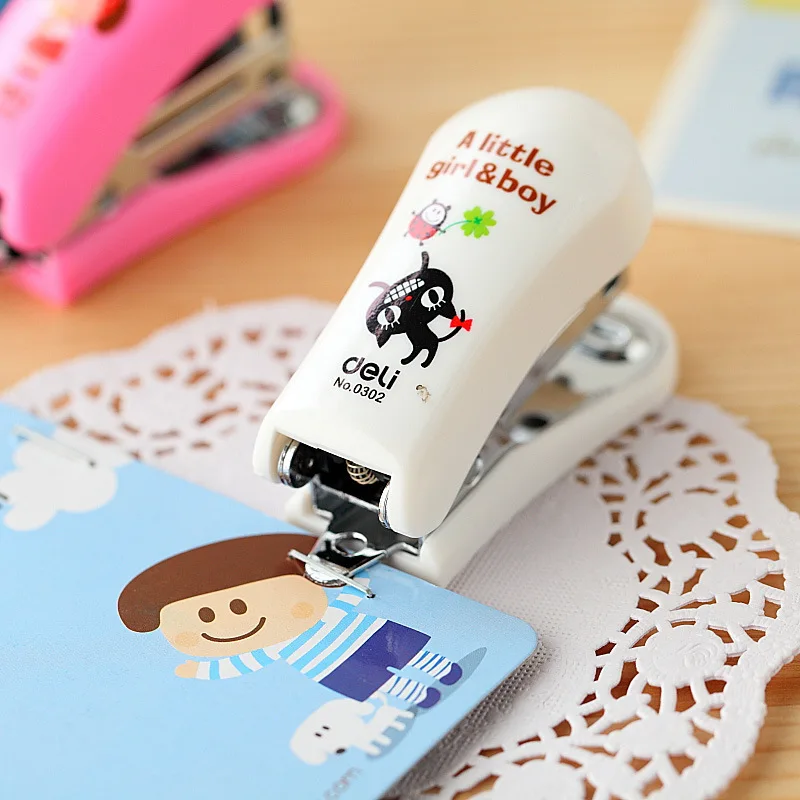 

Mini Stapler 24/6 Plastic Stationery Set Kawaii Stapler Paper Office Accessories Mini Corchetera Binder Stationary Set