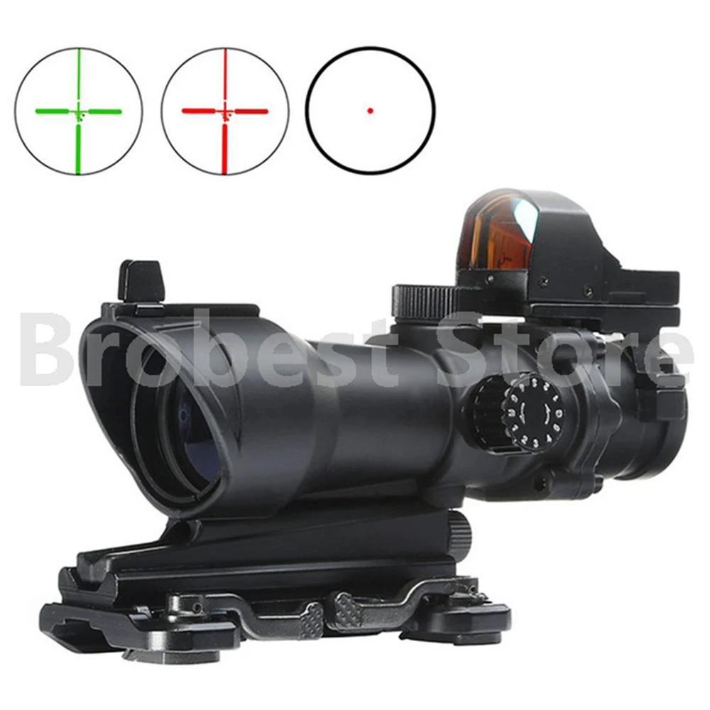 Acog 4X32 оптический прицел с креплением QD и мини красной точкой для снайпера