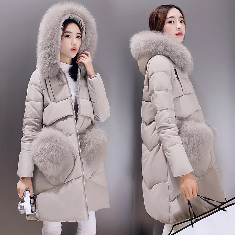 Пуховик женский средней длины с капюшоном и длинными рукавами ST491|overcoat long|overcoats