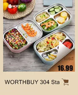 Worthbuy контейнер для Еда хранения Термальность обед коробок Нержавеющая сталь японский bento box Портативный пикник с Посуда набор мешок