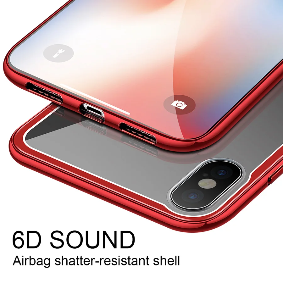 IQD защитный для iPhone X XS Max XR закаленное стекло чехол прозрачная задняя в виде ракушки чехол для iPhone 8 7 6 6s плюс новые бампер чехол xs