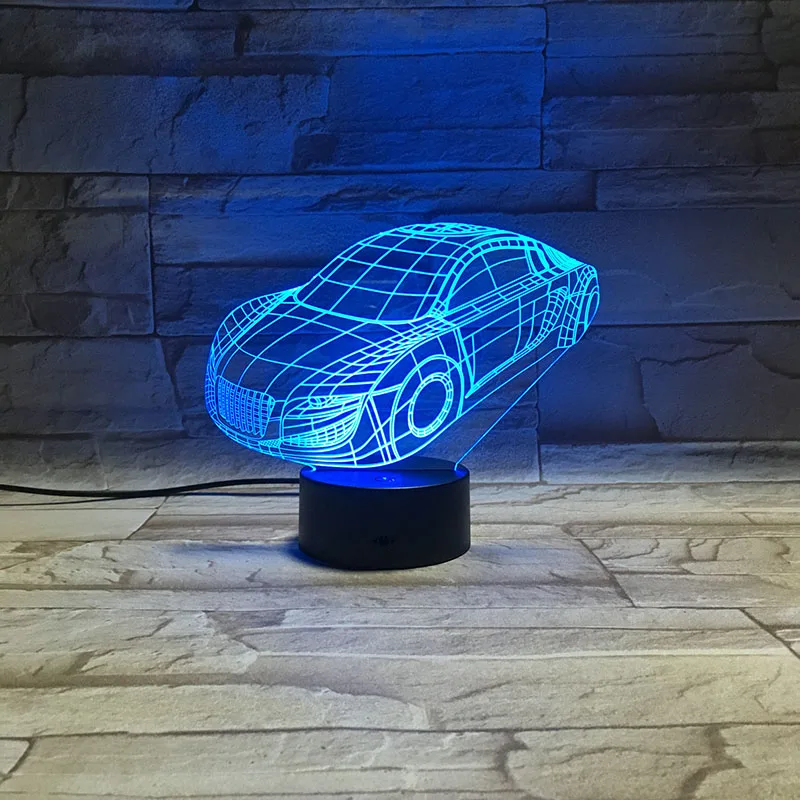 Ночник для гоночного автомобиля 3D лампа подарок на день рождения лимузин