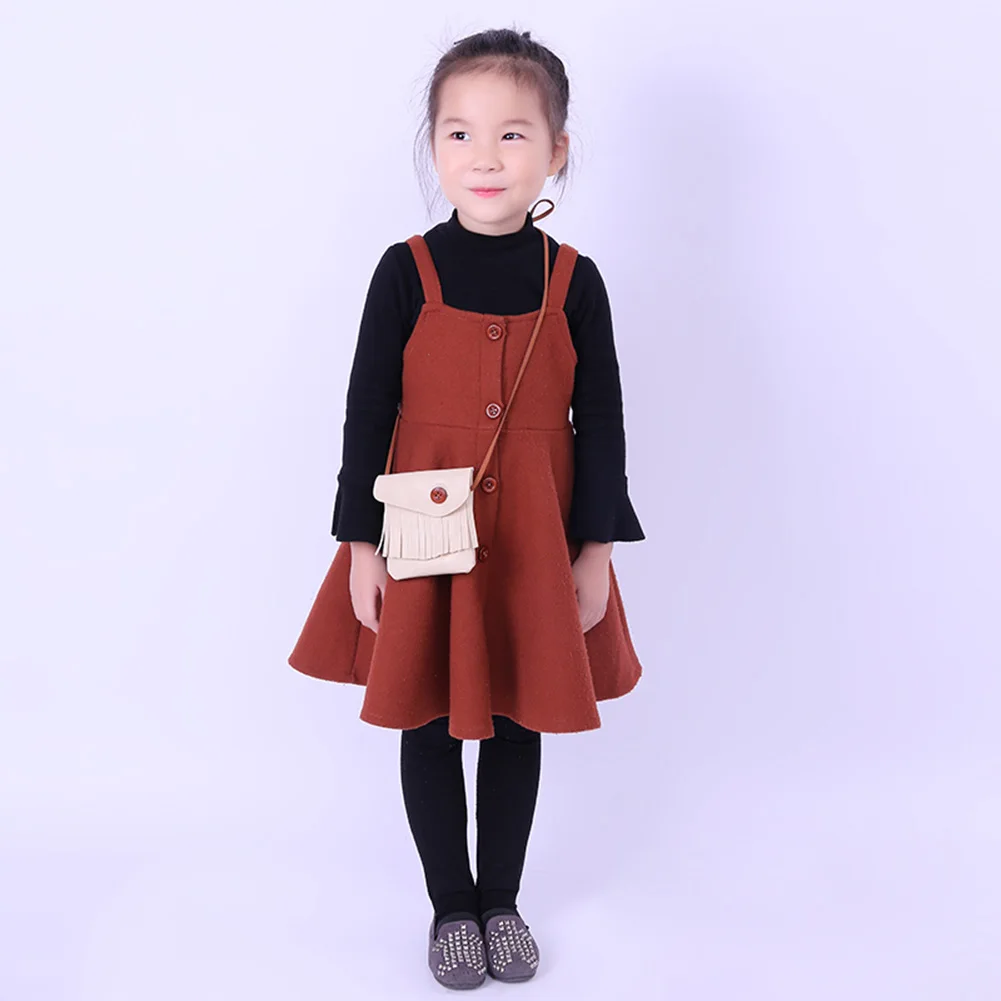 

Fashion Korean Children Mini Shoulder Bag PU Leather Tassels Buckled Sweet Kids Girl Casual Messenger Bags Gift For Kid Popular