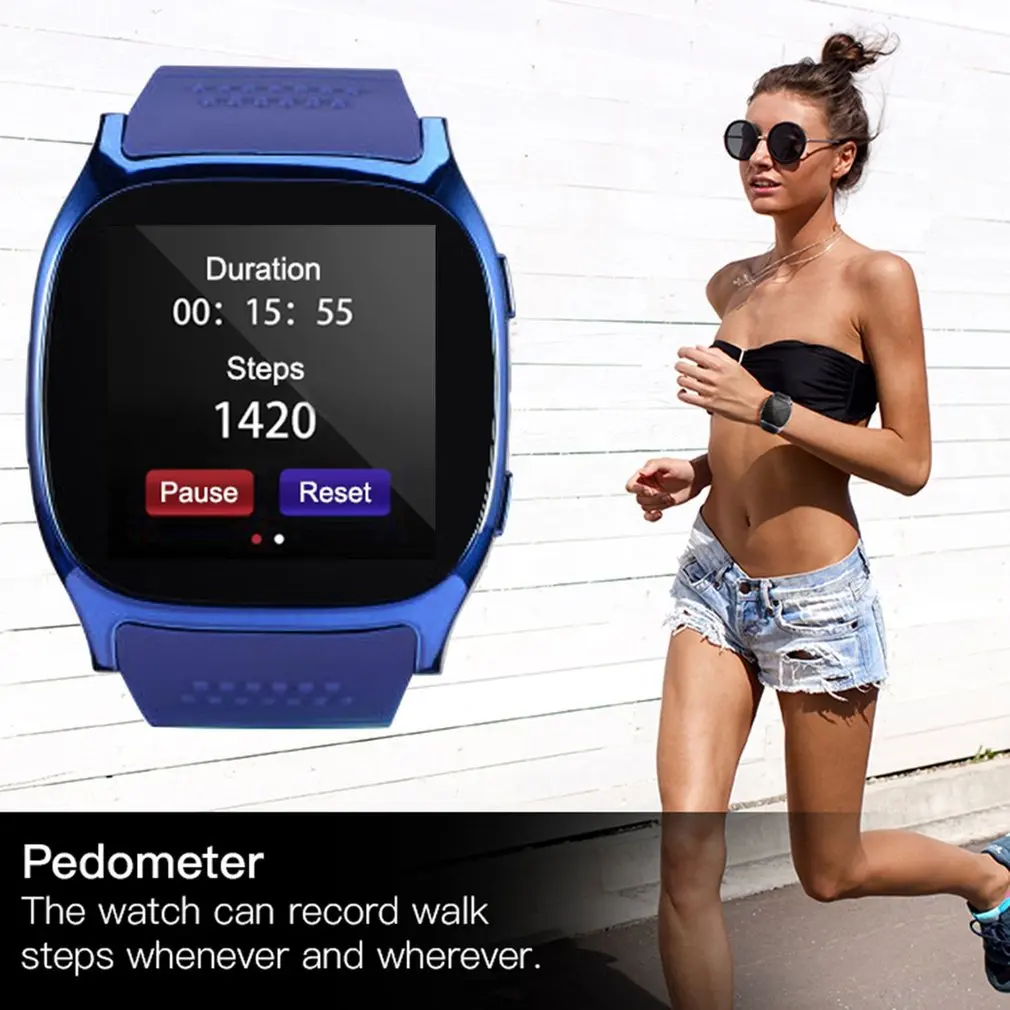 1 54 &quotips ScreenT8M Bluetooth Smart часы пульсометр крови Давление наручные дистанционного