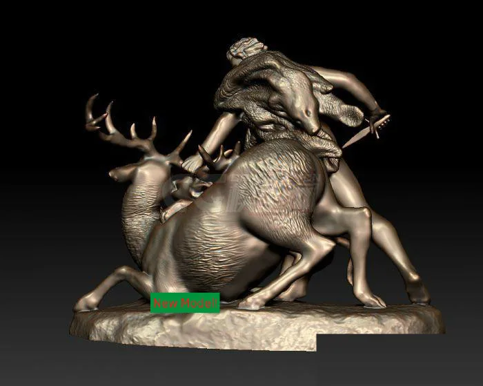 3D модель в формате stl твердая вращения скульптуры для станка с ЧПУ оленя