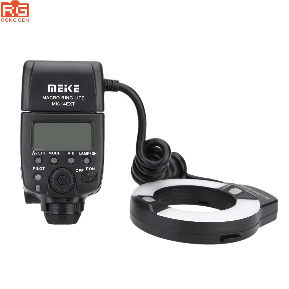 Meike MK 14EXT макро E TTL Кольцевая вспышка Speedlite со светодиодной АФ ассистирующей