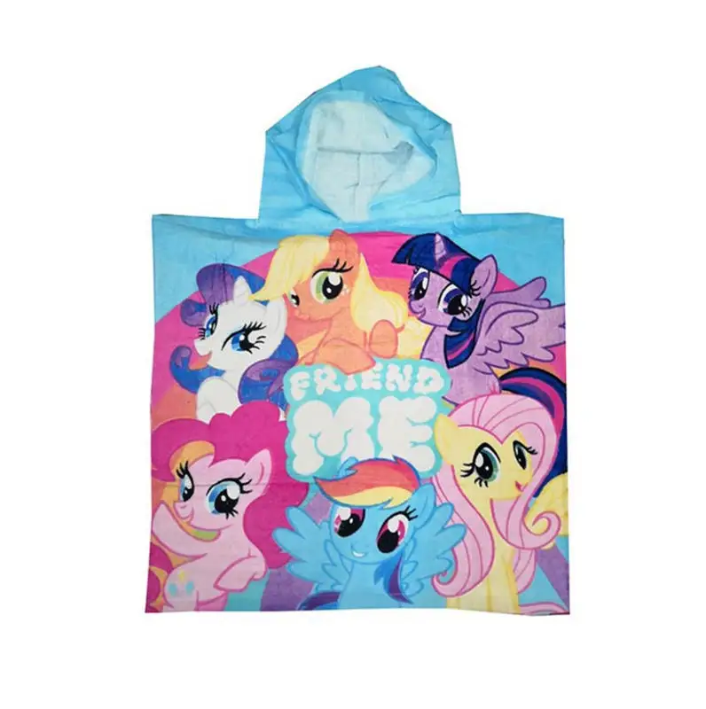 Pony Дисней мультфильм Хлопок Абсорбирующая дышащая мягкая детская накидка с капюшоном Микки Маус Замороженные Эльза Анн мода плащ пляжное полотенце - Цвет: Pony