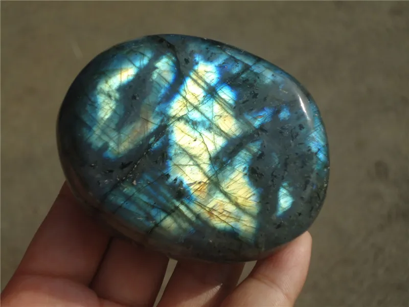 

245g Natural labradorite QUARTZ CRYSTAL Rough Polished from Madagascar
