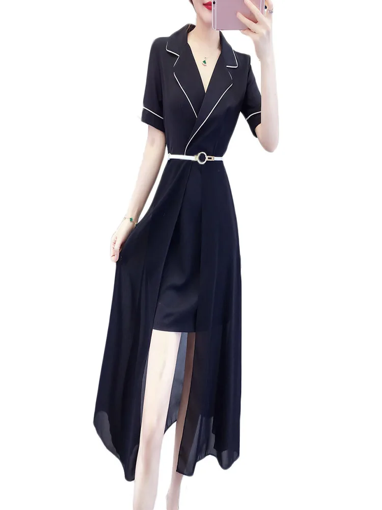 Женское шифоновое платье в стиле пэчворк повседневное облегающее офисное