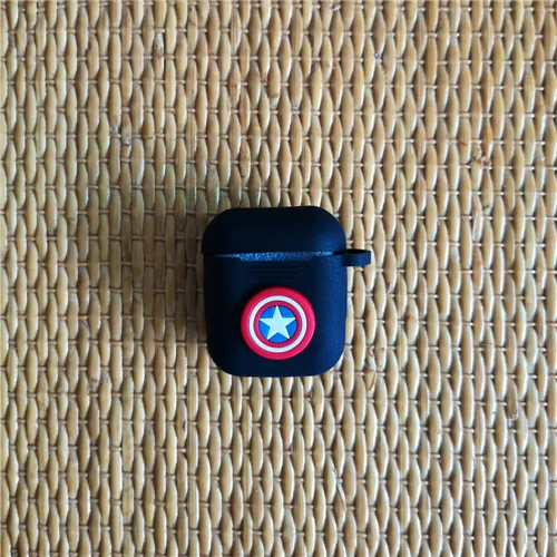 Black Captain 3D мультяшный милый мягкий силиконовый чехол для Apple Airpods чехол для гарнитура для Airpods Box Air Pods чехол Аксессуары для наушников - Цвет: Black Captain