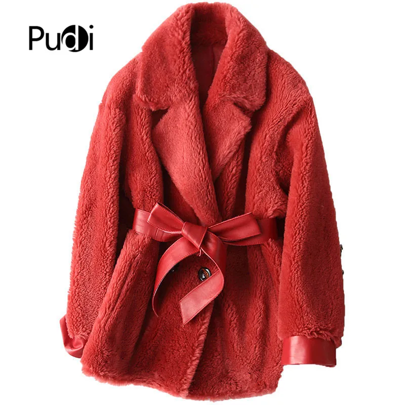 PUDI A18220, Женское зимнее пальто из настоящей шерсти, меховое пальто, теплая куртка, пальто из натурального меха для девочек, Женская длинная куртка, пальто