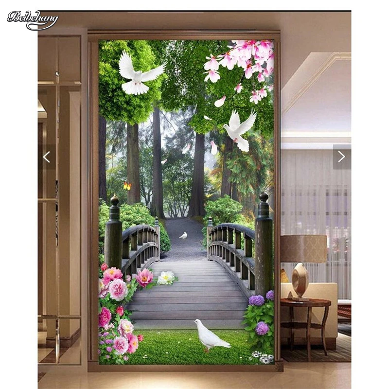 Beibehang Современная Художественная настенная живопись для зеленого дерева