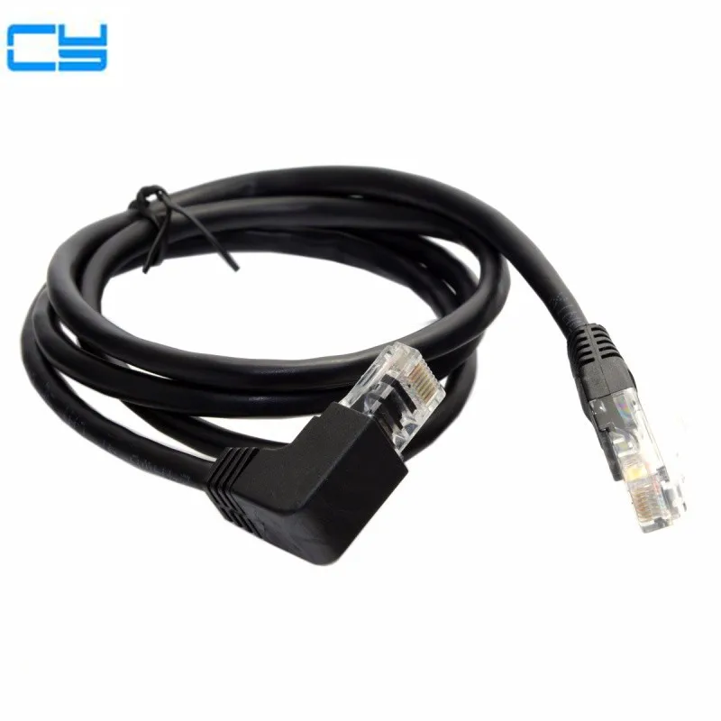 90 градусный вниз угловой 8P8C UTP Cat 5e штекер Lan Ethernet сетевой патч корд кабель 1 м 3 фута